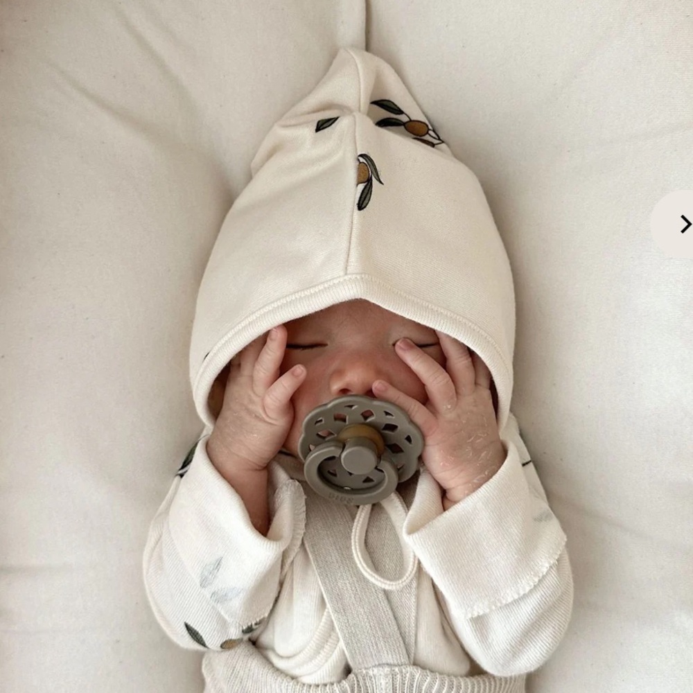 Organic zoo pixie hat olive 3-6 m